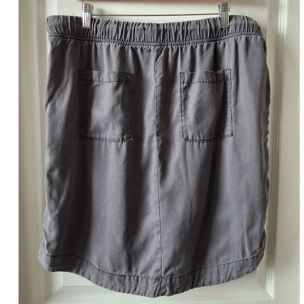 Anthropologie XL Klara Utility Drawstring‎ Cargo Pocket Skirt Dark Academia Prep - Picture 2 of 7